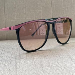 Vintage Bausch & Lomb Women Sunglasses BlackPink Big Face Eye Wear Made Italy